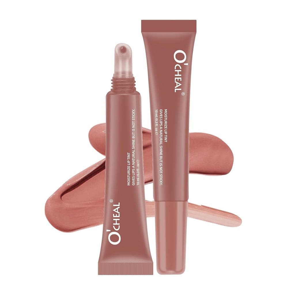 O'CHEAL Lip Tint Hidratante, Batom Líquido, Leve, Volumizador, Não Pegajoso, Longa Duração, À Prova D'Água, Alto Brilho,