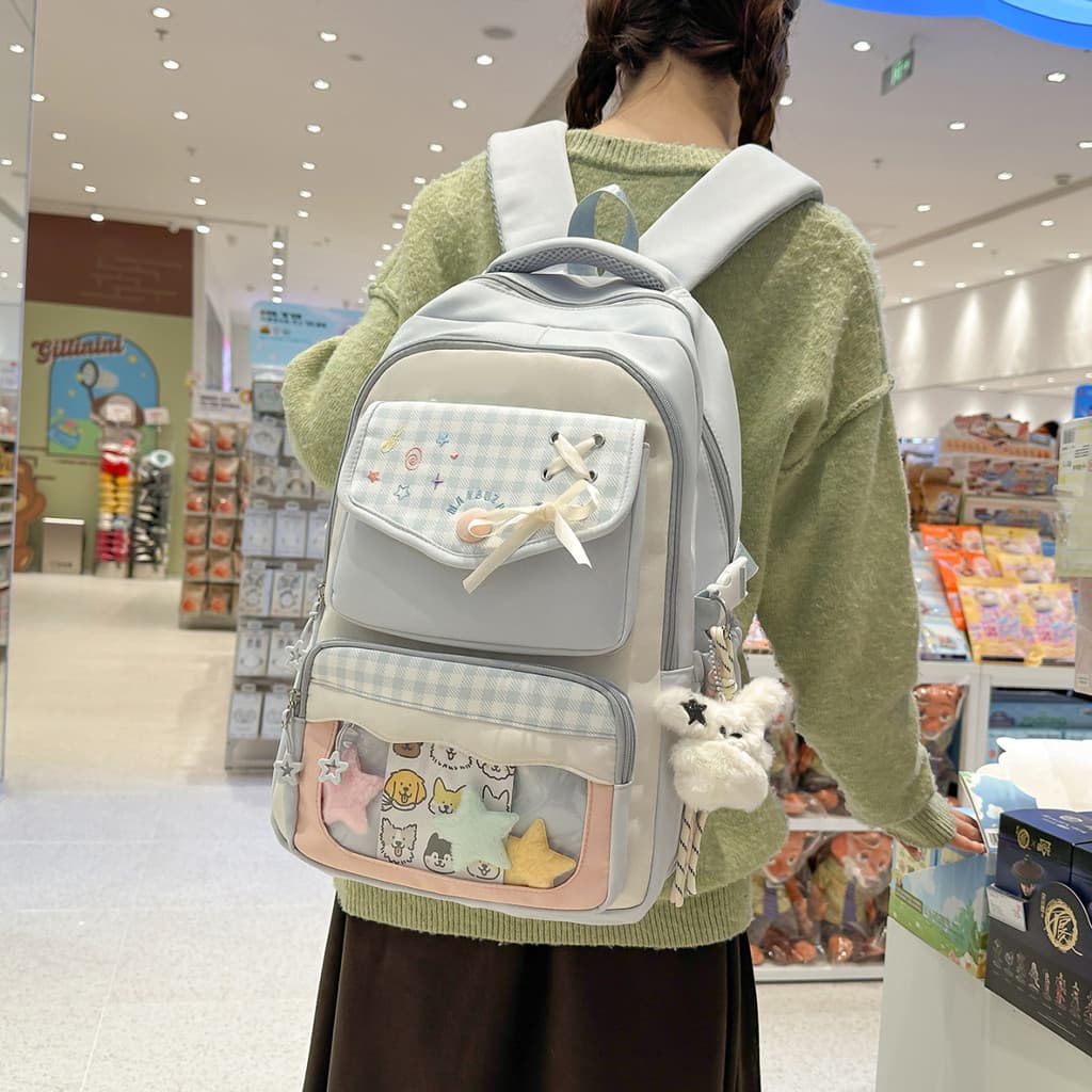 Japonês bonito fresco doce mochila estudantes do ensino médio mochila de grande capacidade de alto valor ins nicho mochi