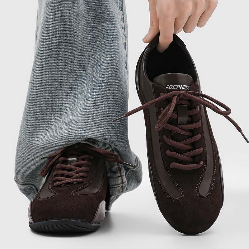 Cleanfi sapatos de treinamento Moral estilo dinheiro antigo masculino camurça marrom sapatos esportivos Forrest Gump sap