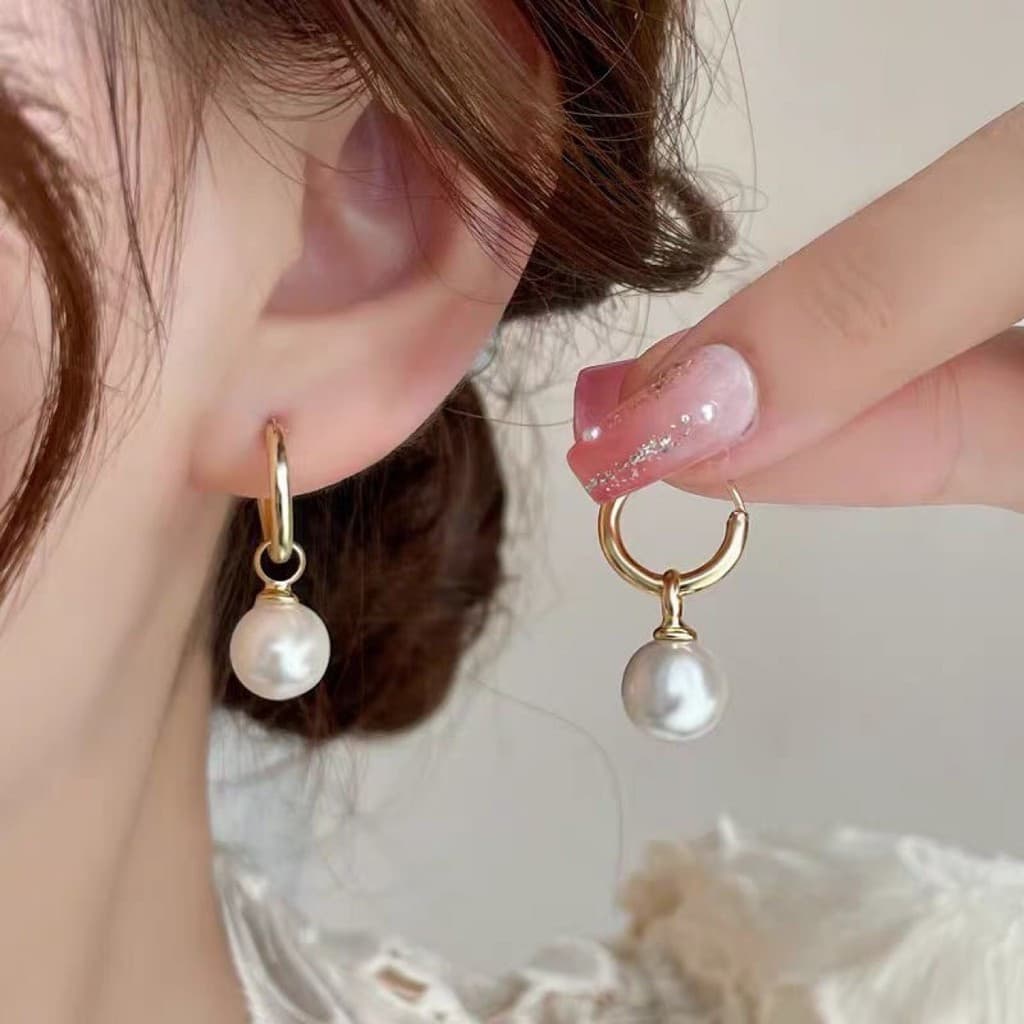 Brincos de pérola, banhados a ouro 18K, brincos femininos