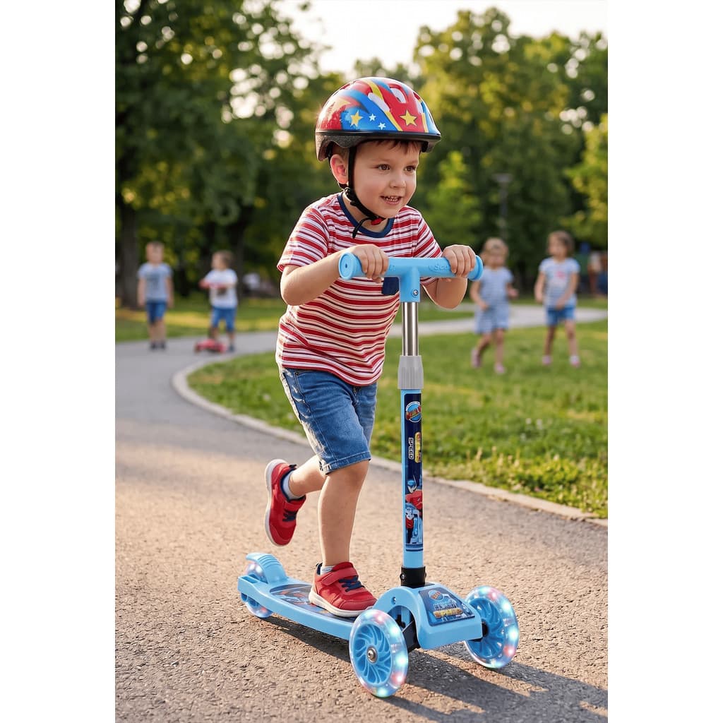 Patinete Infantil 3 Rodas Menino Criança Passeio Parque - Azul