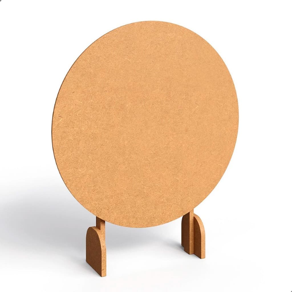 Painel de Mesa Redondo Mini Decorativo 50cm Diâmetro Para Festas de MDF Top
