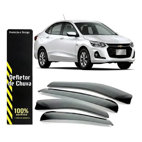 Super Defletor Chuva Calha Onix Plus/sedan 2020/2021 4p Jogo