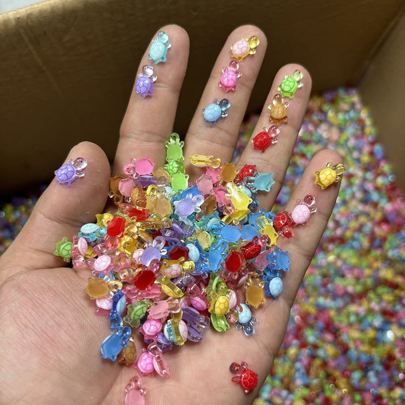 100 Peças De Desenho Animado Que Brilha No Escuro Mini Tartaruga-Luminosa Colorida 3D-Artesanato De Decoração Para Casa-