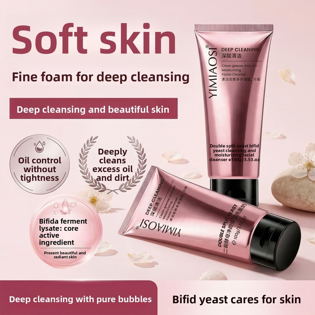 Bifida Ferment Limpador Facial Limpeza Profunda Controle De Óleo Hidratante Suave Lavagem Não Apertada