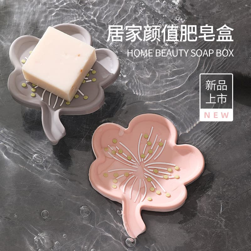 Caixa de sabão de silicone estilo japonês para uso doméstico, sem necessidade de furação, portátil, simples e criativa,