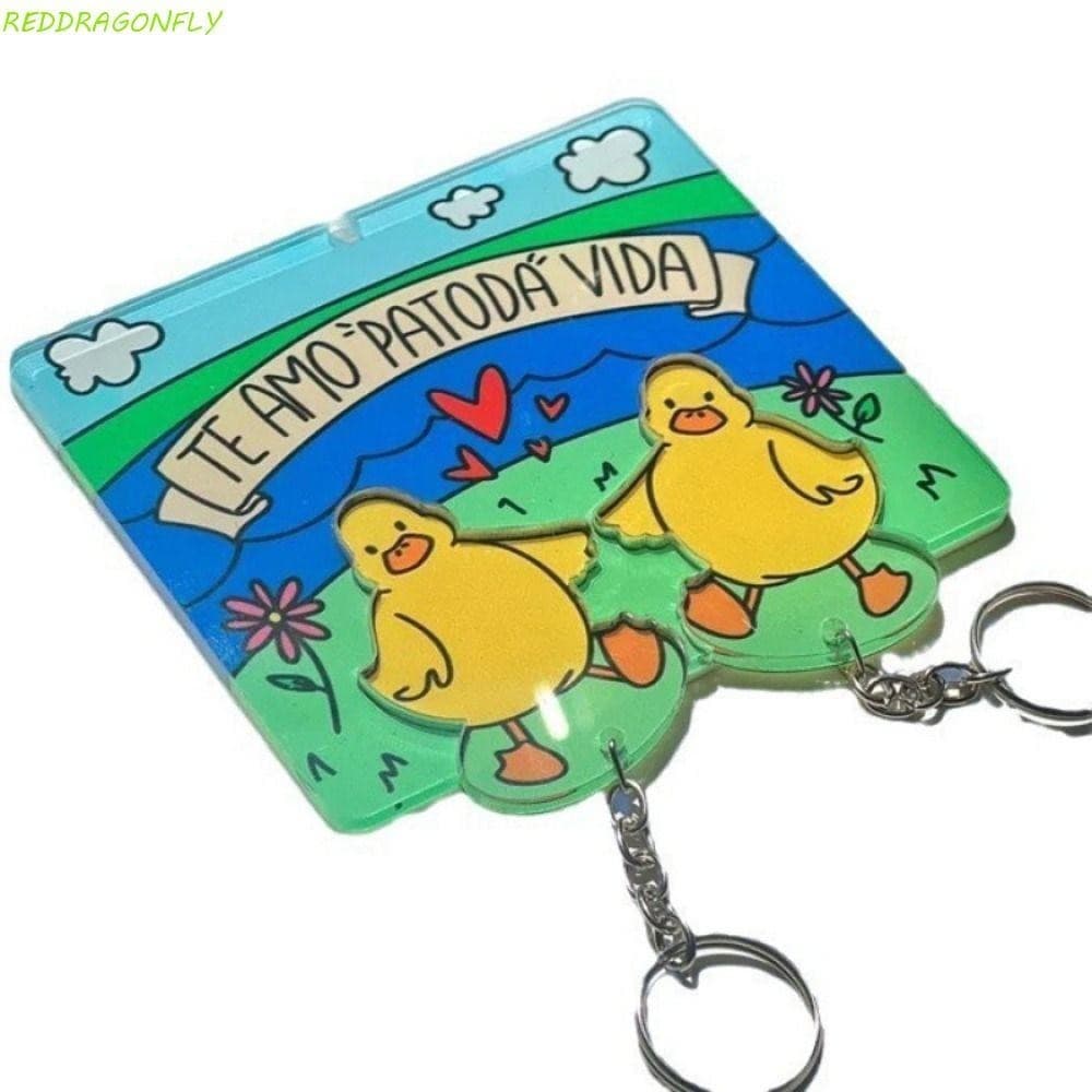 Chaveiro de pato REDDRAGONFLY, mini chaveiro de plástico criativo, divertido e fofo para casais.