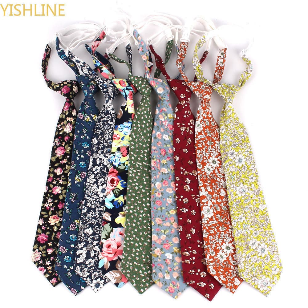 Gravatas infantis, adequadas para meninos e meninas, feitas de material de algodão floral, usadas para apresentações em