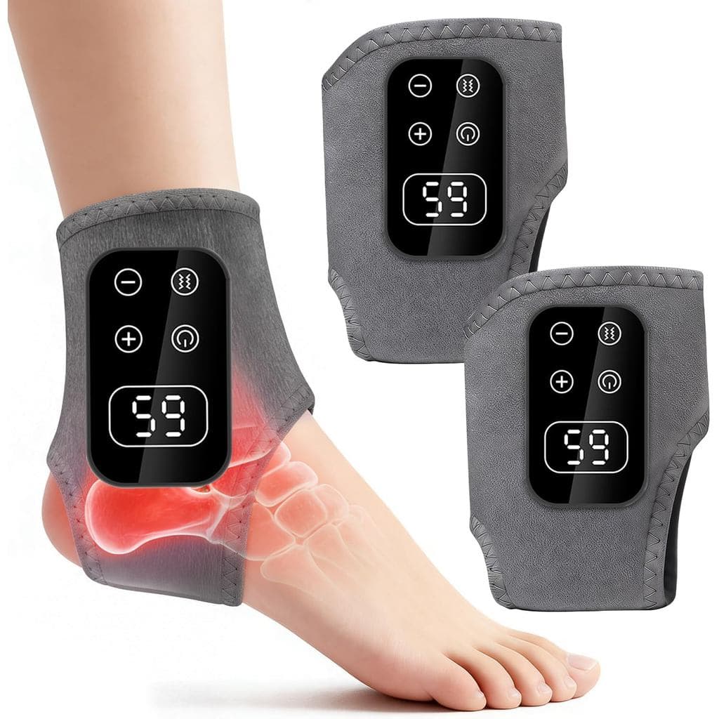 Massageador de Pés Avançado com Tripla Função para Neuropatia e Fascite Plantar, Massageador de Pés Sem Fio com Calor e