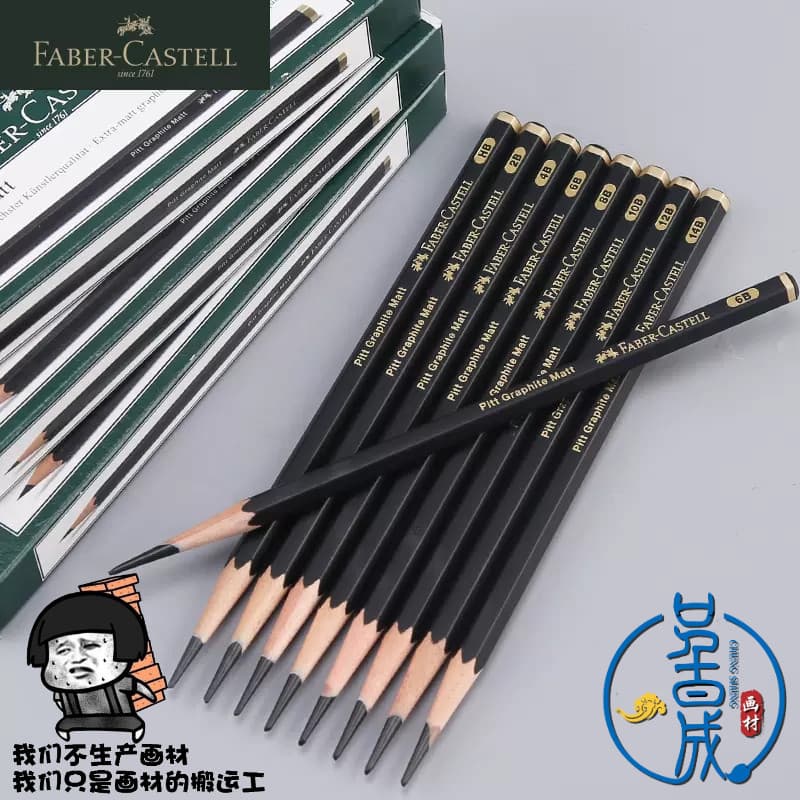 Alemanha Faber-Jia Matte Sketch Pencil HB 2B4B6B8B10B12B14B Conjunto completo de arte para estudantes Caneta de carvão d