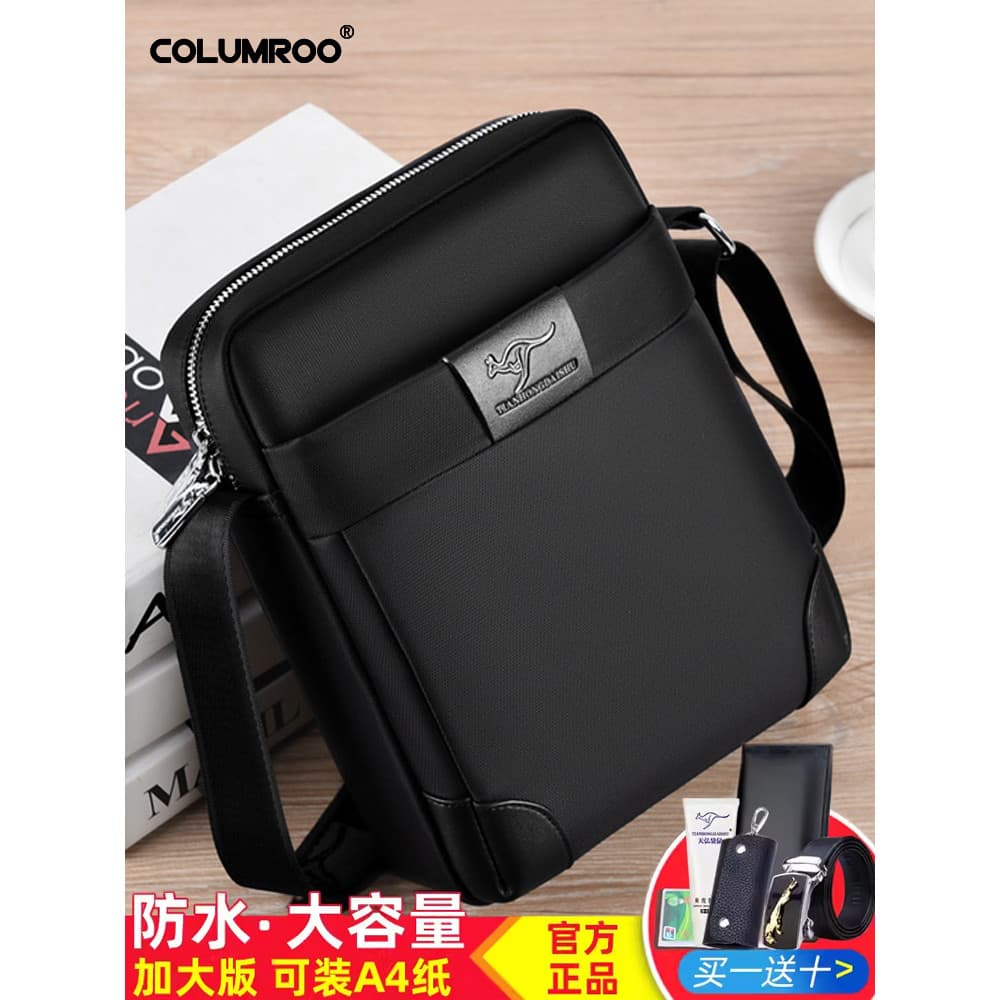 Colomb canguru bolsa de ombro masculina negócios Casual multifuncional mochila grande capacidade lona saco do mensageiro