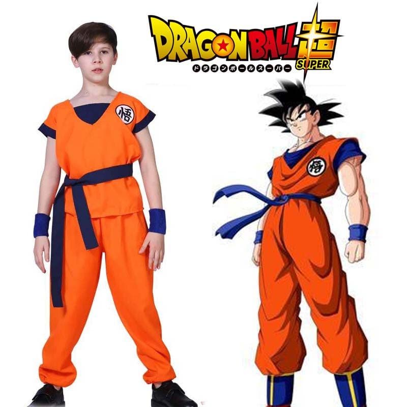 Novo estilo crianças dragon ball goku traje Halloween dragon ball Son goku pai-filho traje desempenho traje
