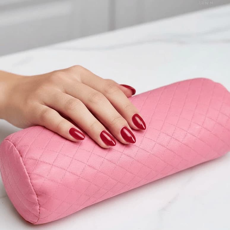 Almofada Apoio de Mão para Manicure - Rosa Luxo, Conforto e Fácil de Lavar