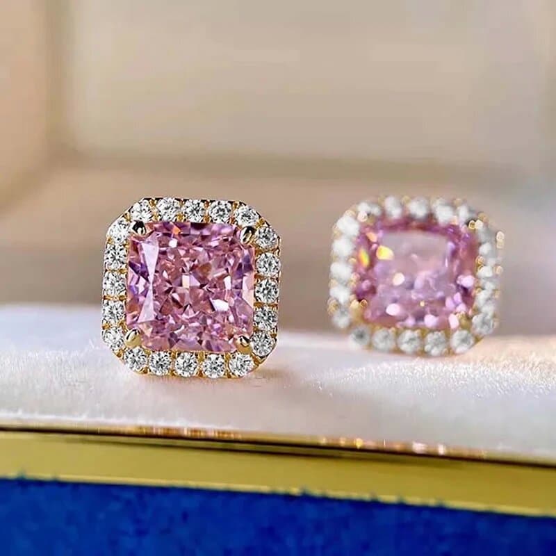 Anel simples de zircônia rosa, joia de moda em prata esterlina S925, presente para mulheres L8XX XHQF