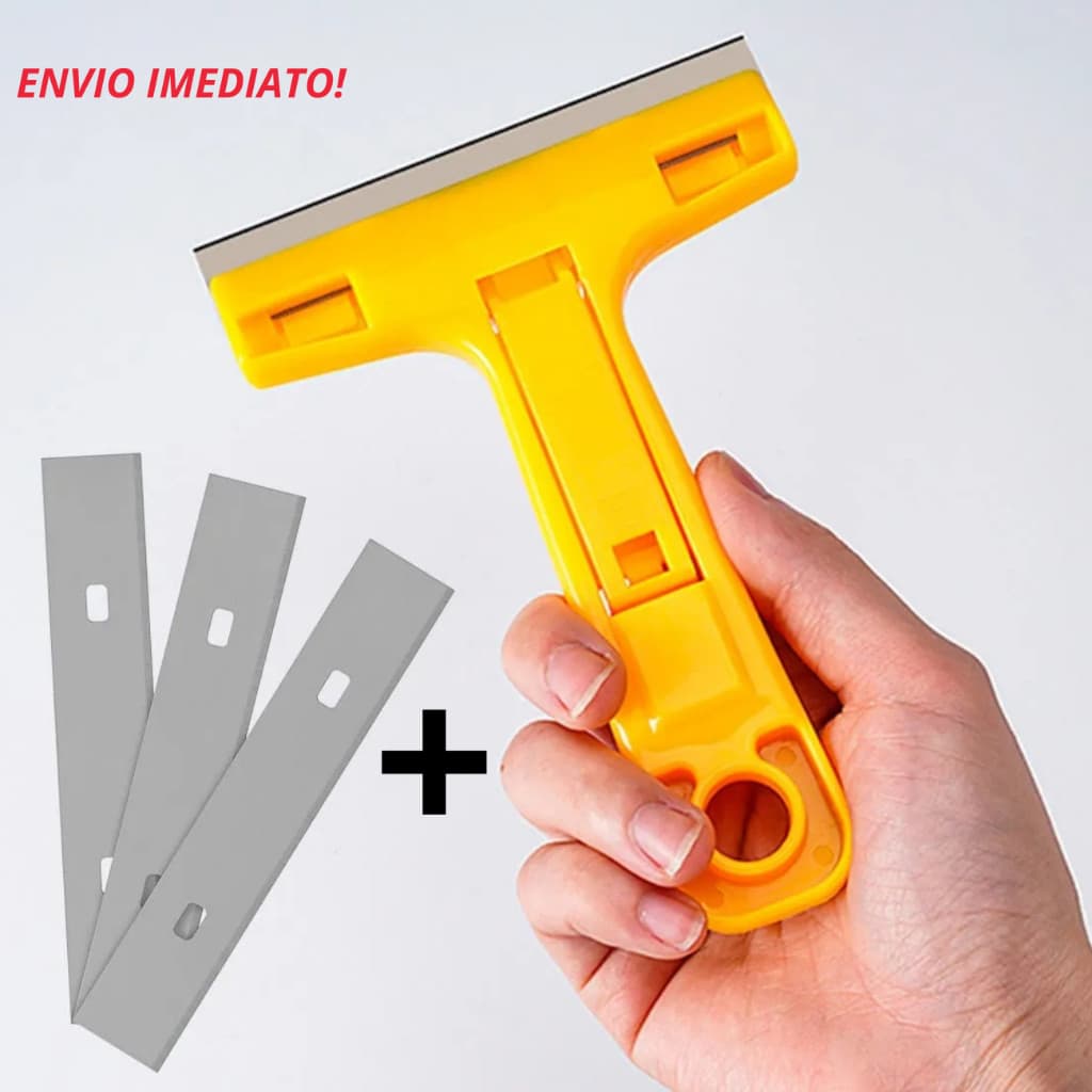 Raspador de Rejunte Piso Plano Tintas Vidro Azulejo Estilete Raspar Multiuso e Limpeza Kit