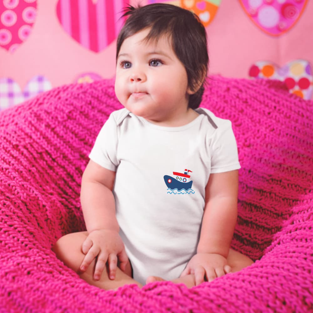 Body Bebê Algodão Bodie Macacão Recém Nascido Navio Bellvi