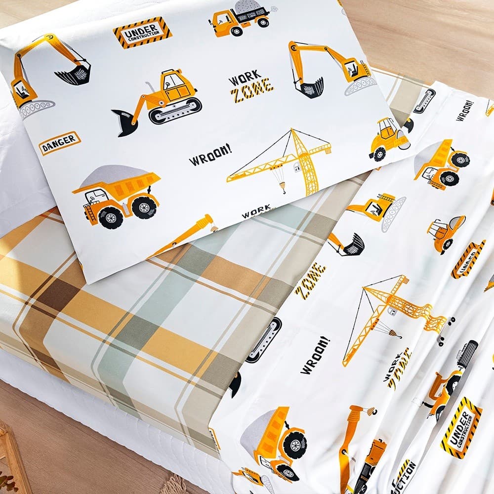 Jogo de Cama Infantil Solteiro Kids 3 Pçs Micropercal 200 Fios Estampas Divertidas Tutti
