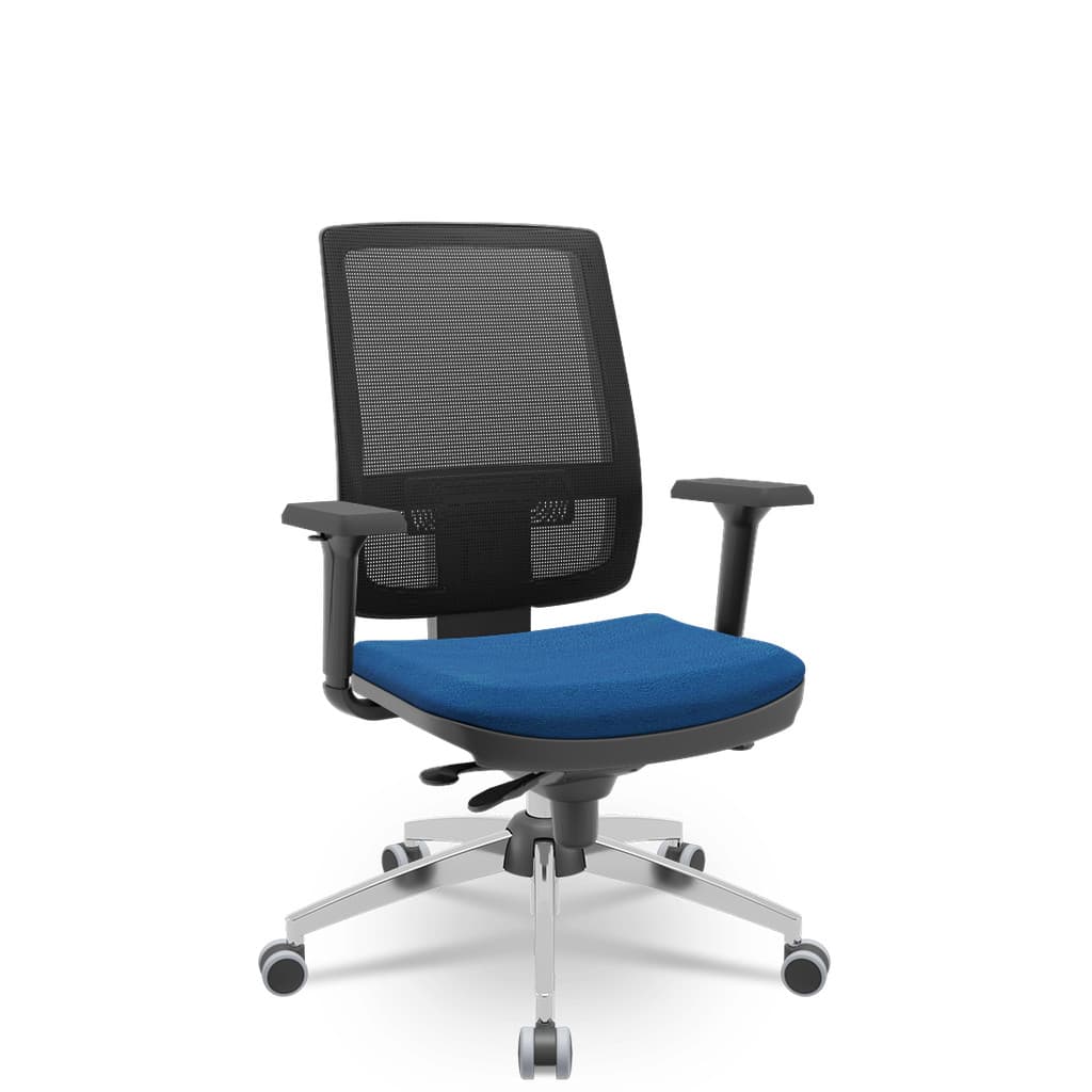 Cadeira Brizza Tela 3D Slider Cromada Sem Apoio NR17 Plaxmetal Ergonômica Confortavel Nacional