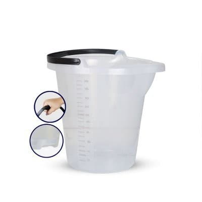 BALDE PLASTICO TRANSPARENTE 21 LITROS REFORÇADO COM MEDIDOR DE AGUA - KIT 02 UNIDADES