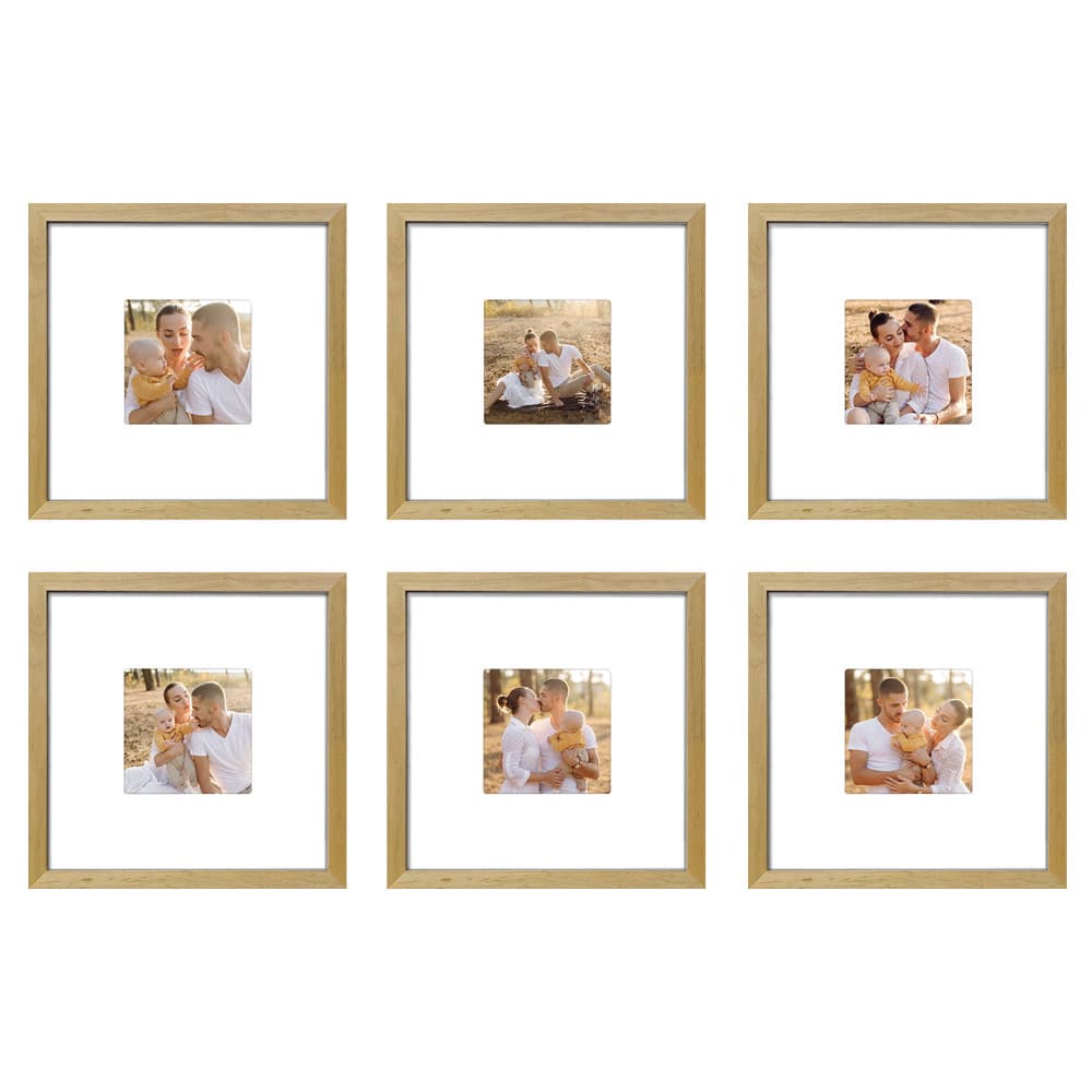 Kit 6 Quadros Porta Retrato Foto 10x10 Paspatur Branco 20x20