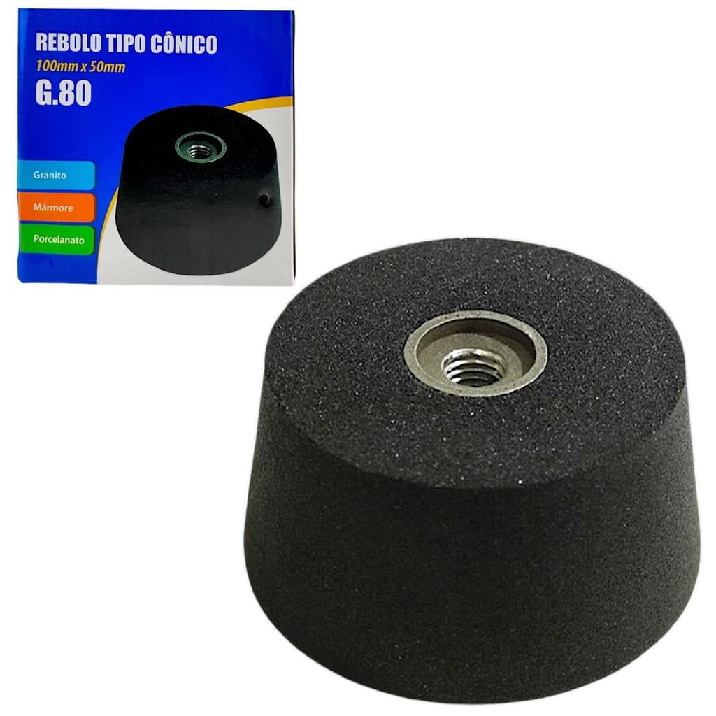 Rebolo Tipo Copo Cônico Para Esmerilhadeira Desbaste G80