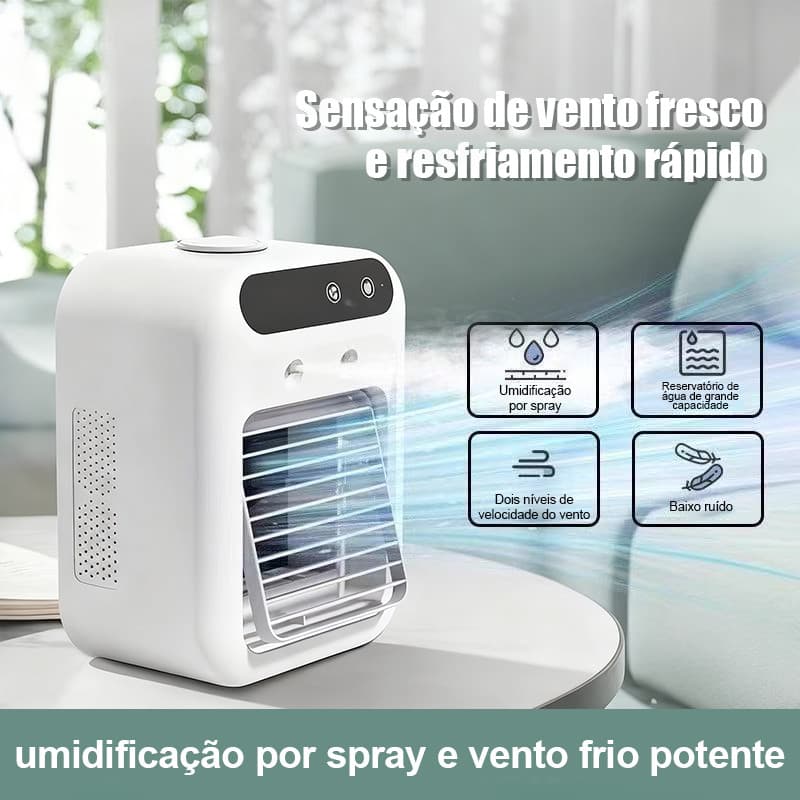 GRANDE Ar Condicionado Climatizador Umidificador Ventilador Portátil Led Quarto Sala Escritório Mesa
