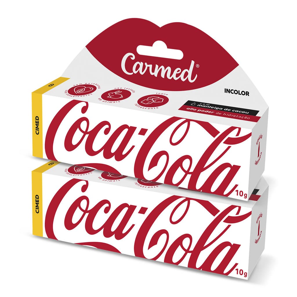 Kit 2 Und Hidratante Labial Carmed Coca-Cola Incolor 10g