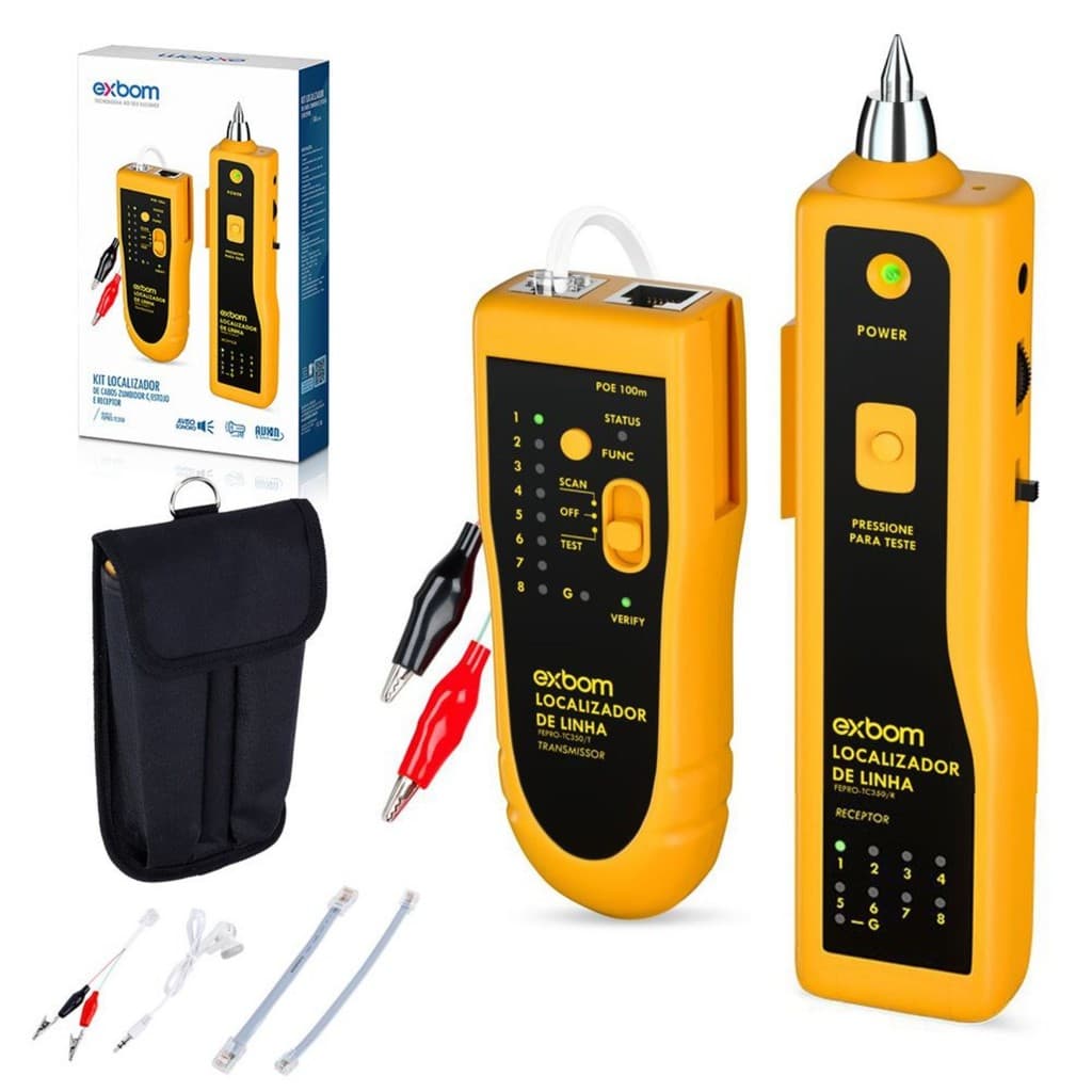 Testador de Cabos De Rede e Localizador Exbom - FEPRO-TC350