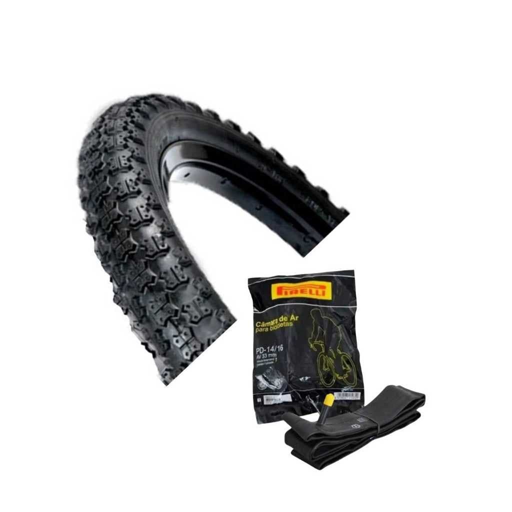 01 Pneu 14 x 2.125 (50-254) DSI + 01 Câmara 14/16 Pirelli