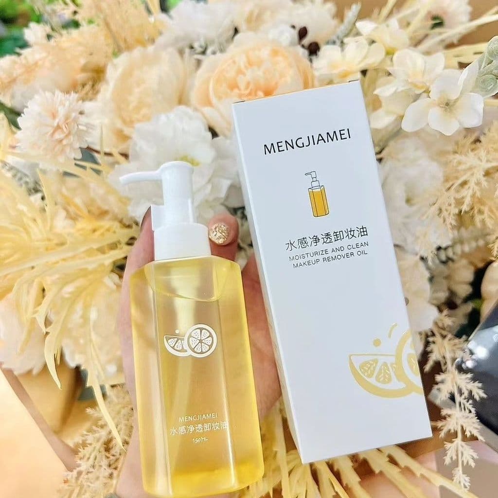 Óleo de limpeza de limpeza com sensação de água Mengjiamei 150ml suave, não irritante, limpeza de poros, maquiagem insta