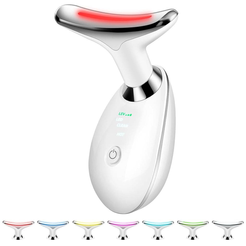 Massageador facial e de pescoço, varinha de terapia com luz vermelha 7 em 1