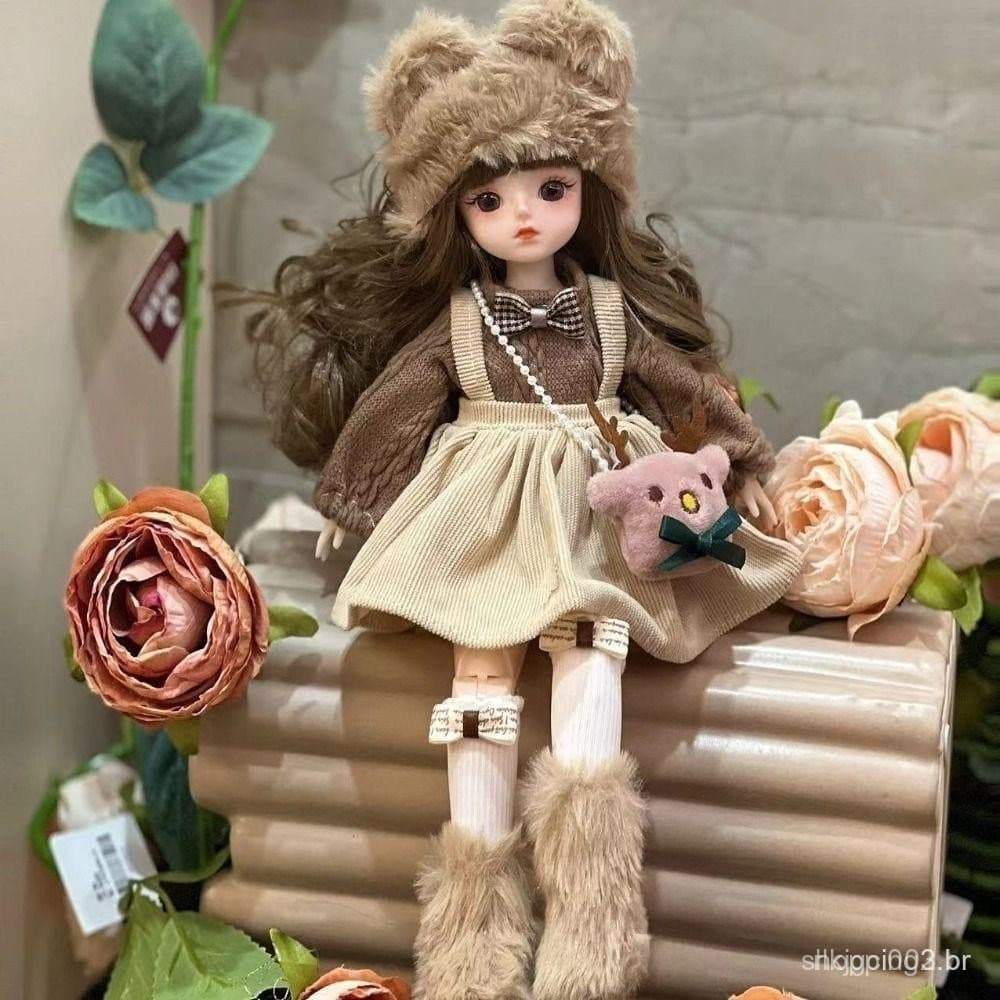 Princesa Dress Up Bonecas Bjd , 1/6 SD Salto Alto 30cm Boneca Com Roupas , Cabelo Longo