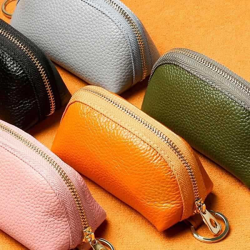 Caso chave de couro genuíno multifuncional único grande capacidade bolsa de moedas de couro masculino caso de cartão fem