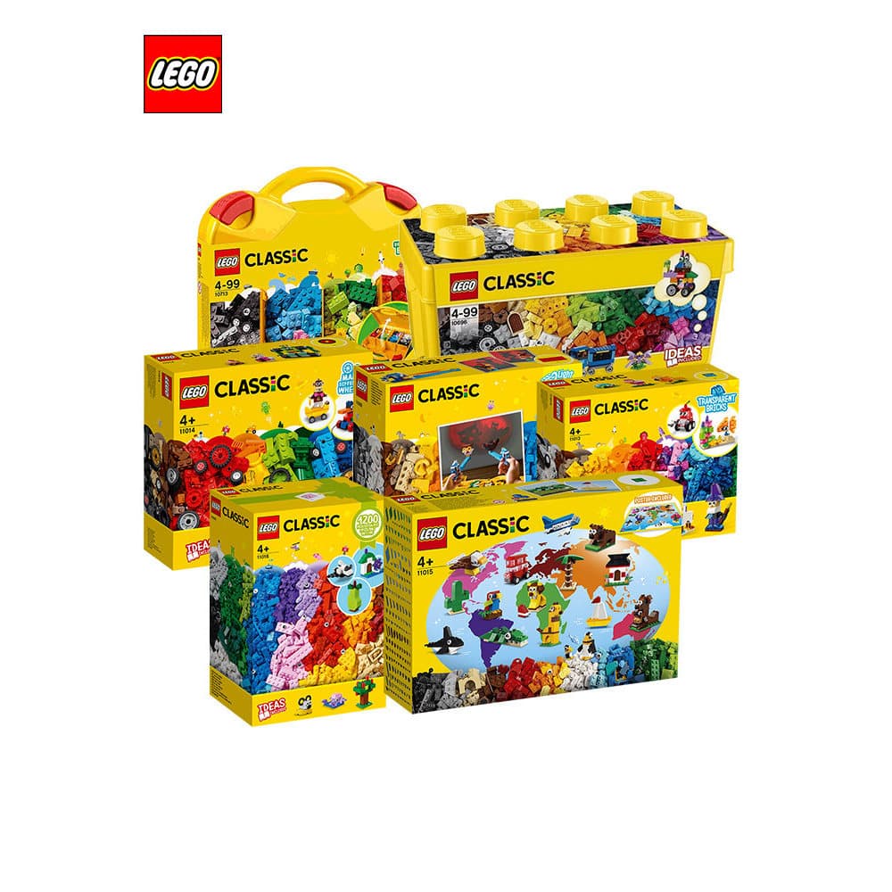 4 anos de idade + Lego blocos de construção clássico série criativa pequenas partículas montadas brinquedos infantis men