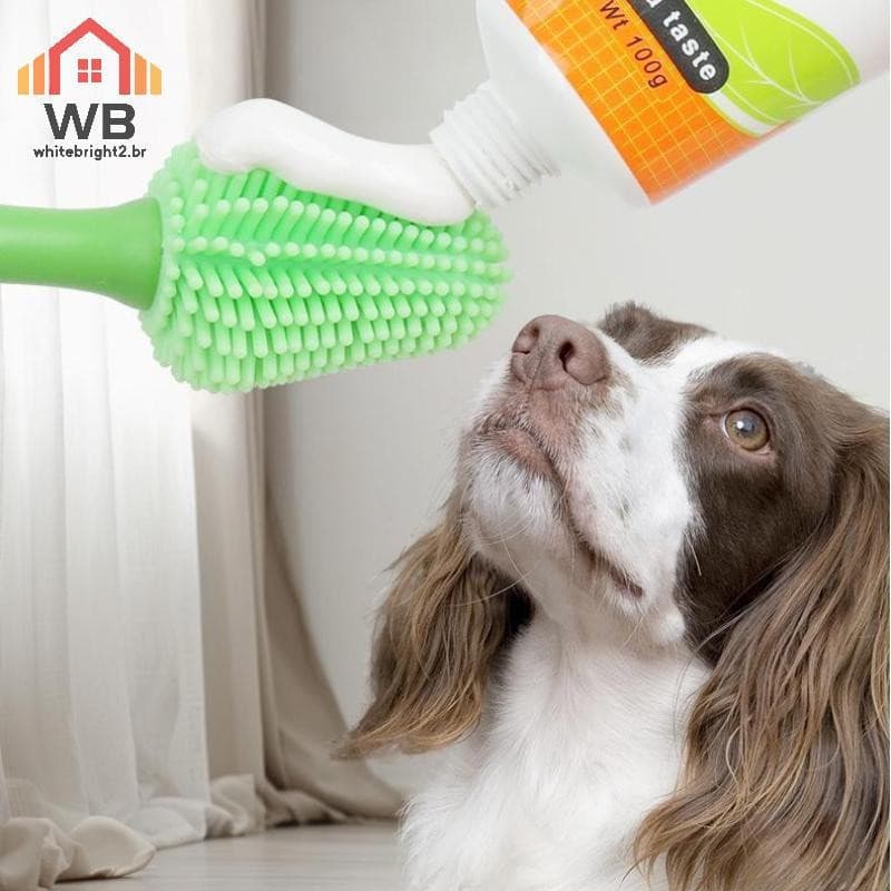 WBHG Pet 360 ° Escova De Dentes Para Cães E Gatos , Limpeza Oral Universal , Prevenção De Cálculo , Silicone Macio , Sup