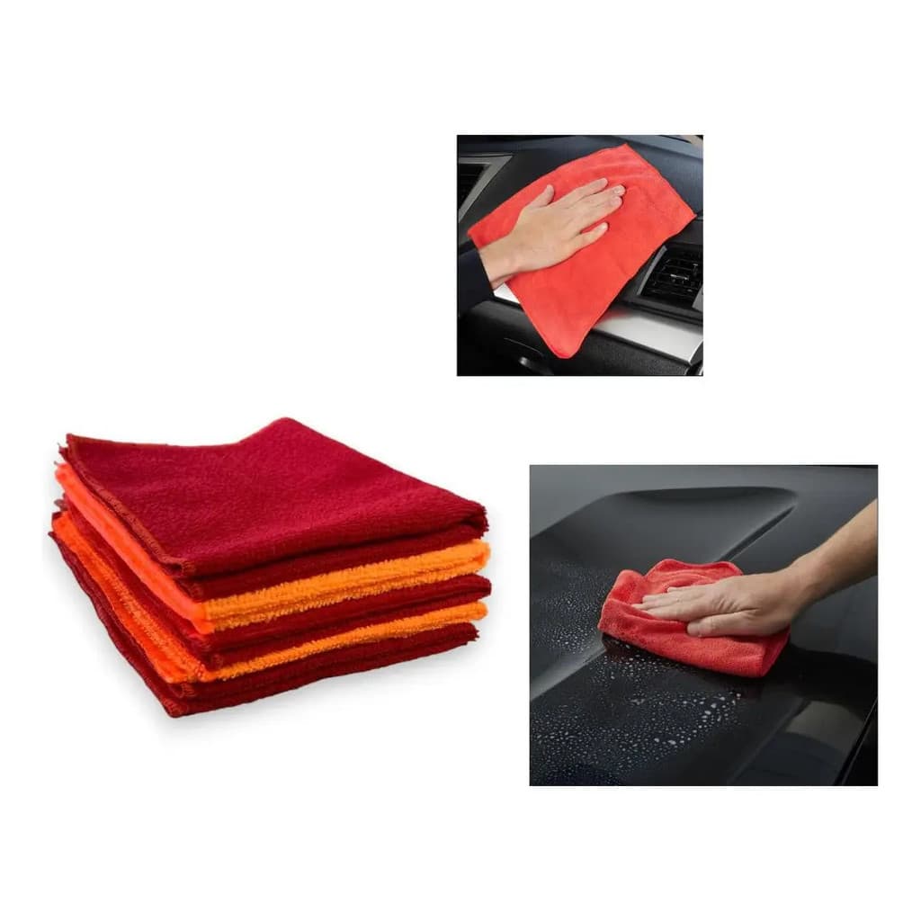 Toalha De Microfibra Automotiva Flanela Multiuso Kit Com 10 flanelas 29 cm x 28 cm