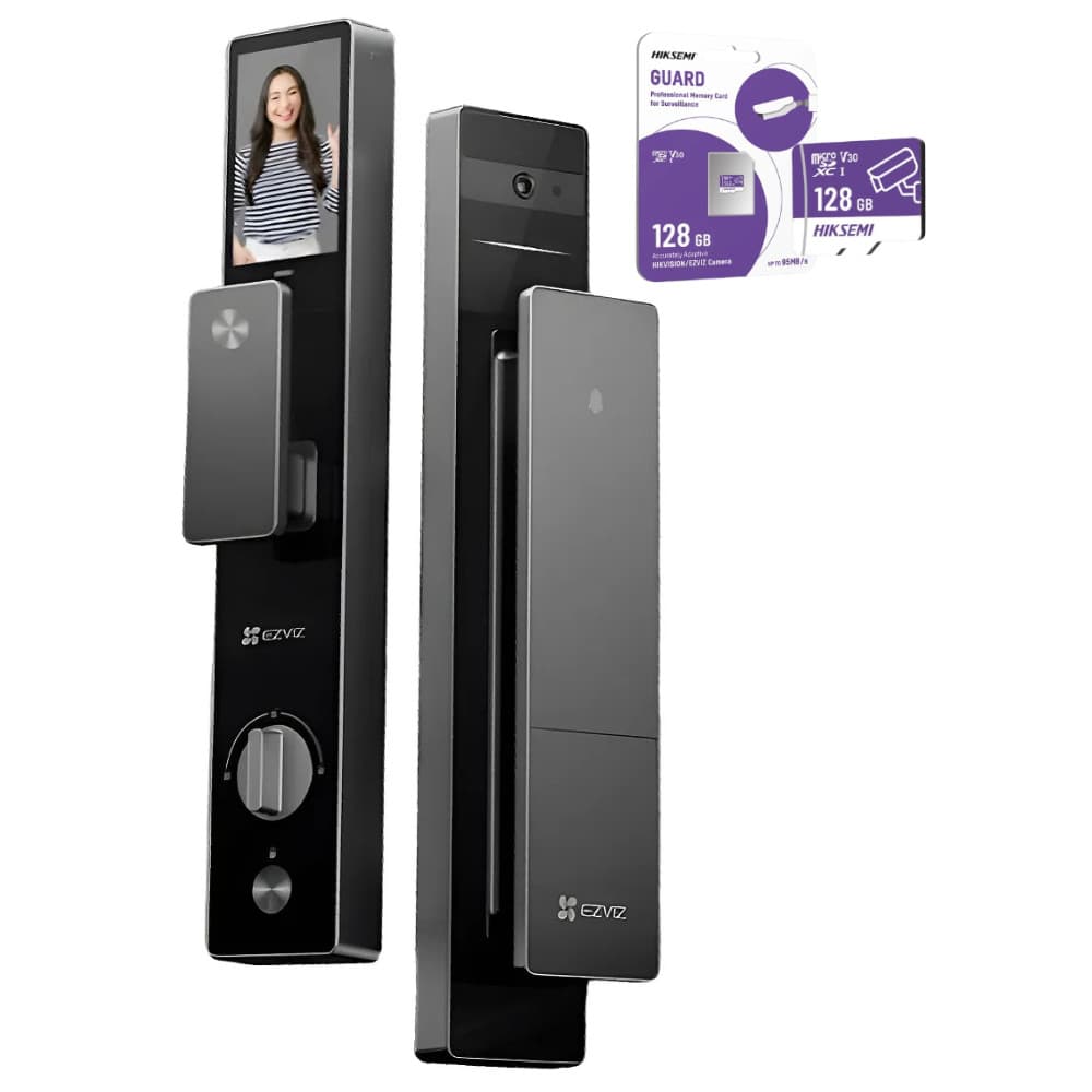 Fechadura Digital Ezviz DL50 Abertura Facial + Microsd 128gb