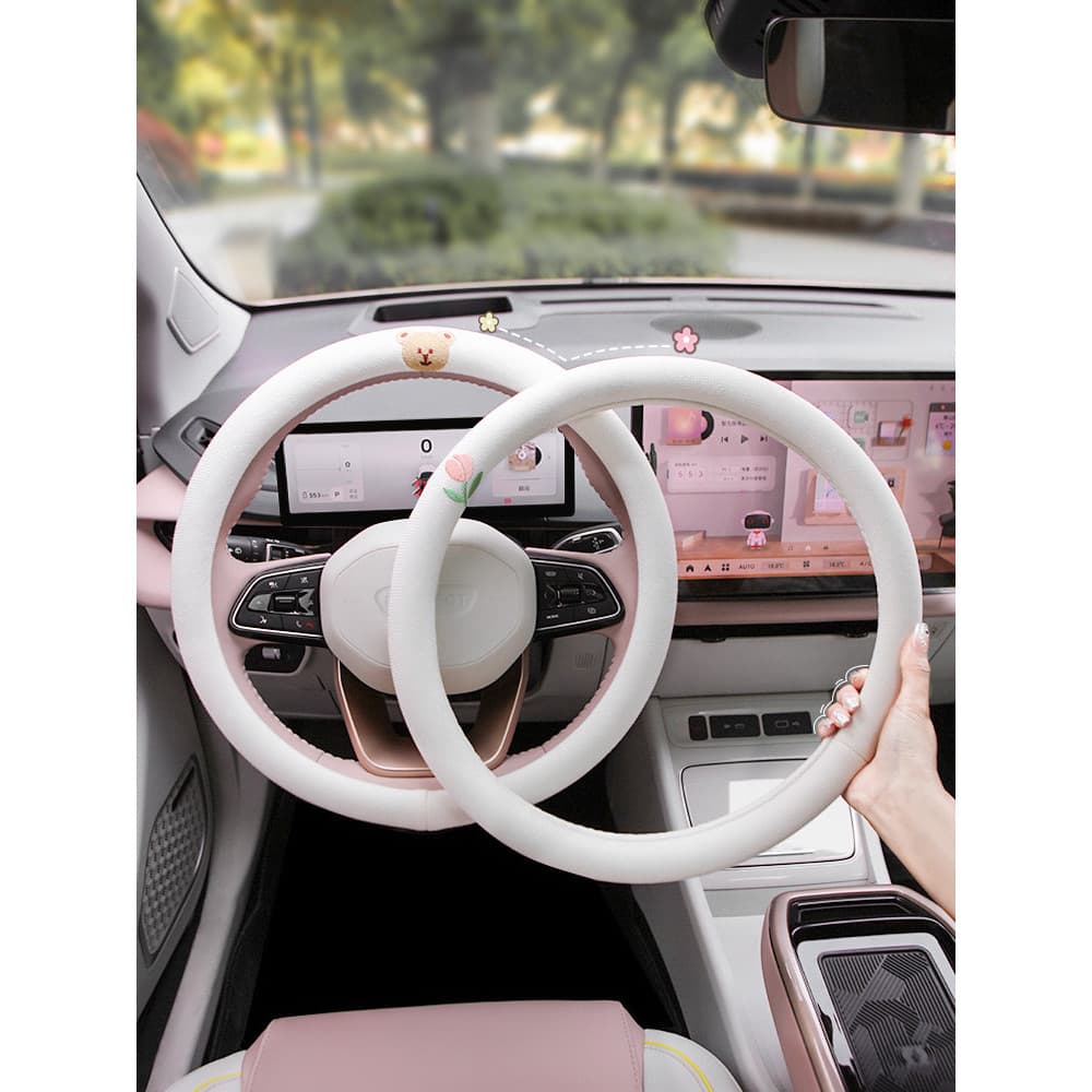 Capa de volante do carro deusa do inverno bonito dos desenhos animados antiderrapante respirável resistente ao desgaste