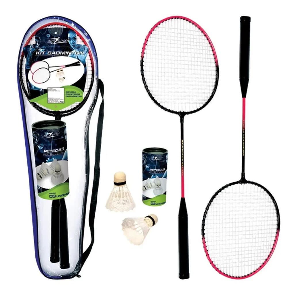 Kit Badminton Completo com Raquetes e Petecas