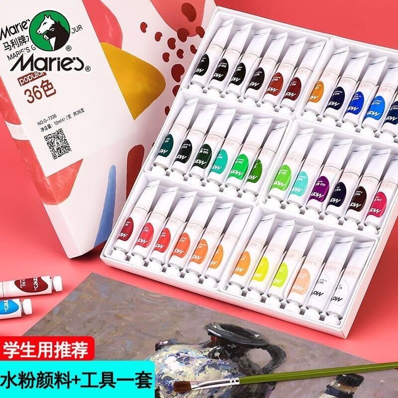 Mary Color Não Tóxico 12 Cores Estudantes de Arte Dedicados Lavável