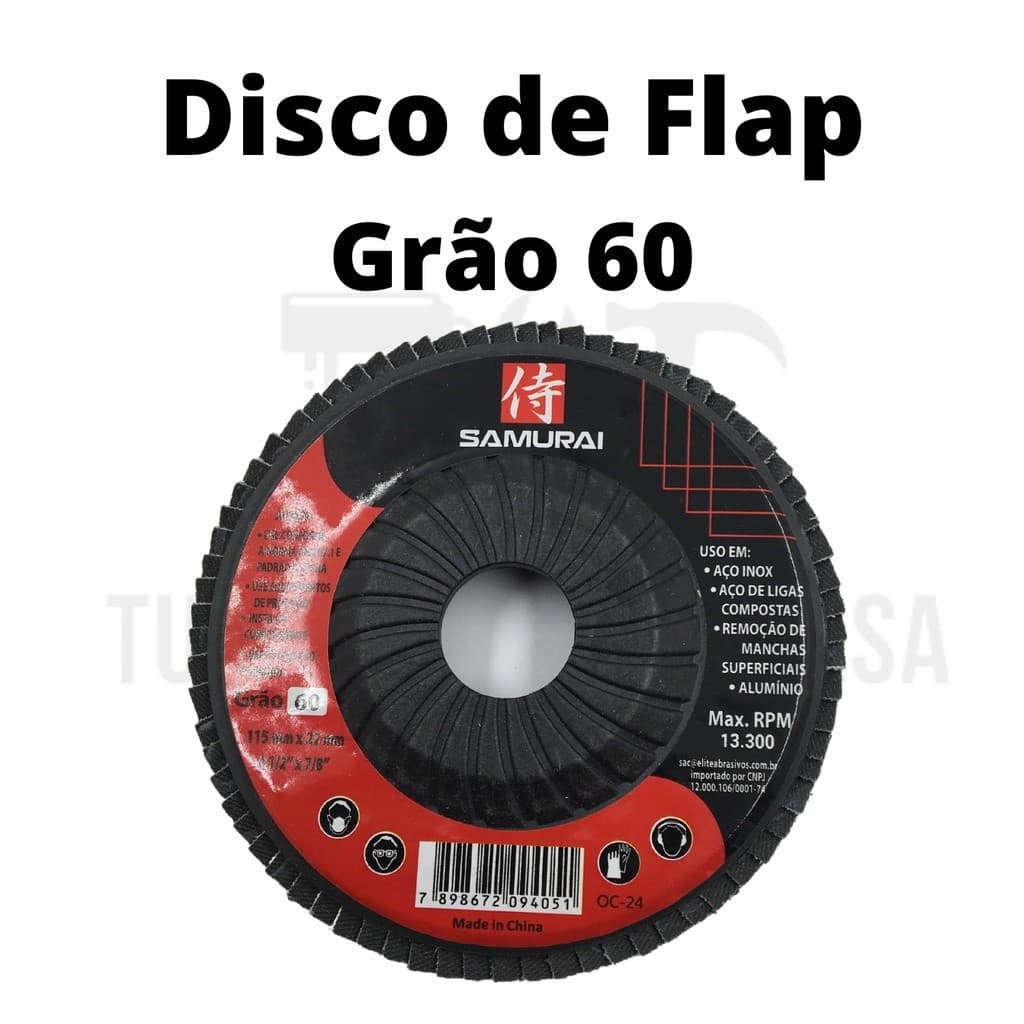 DISCO FLAP GRÃO 60 – Usado em Metais/Madeira/Alumínio/Plástico