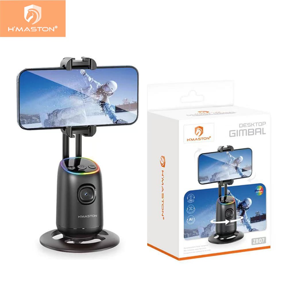 H'maston ZB07 Gimbal Suporte Celular 360° Rastreamento Facial Suporte de telefone versátil