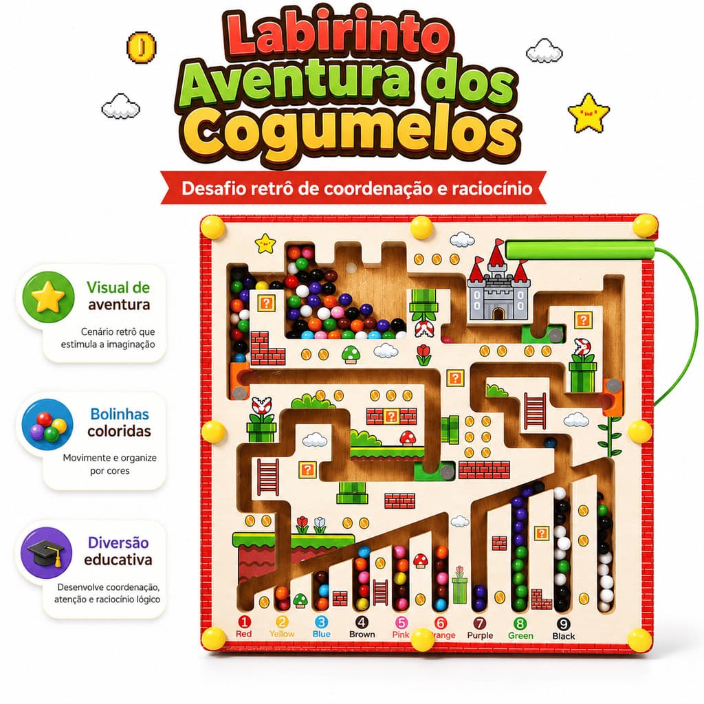 Jogo Aventura Game Retrô Labirinto Magnético Reino Mágico