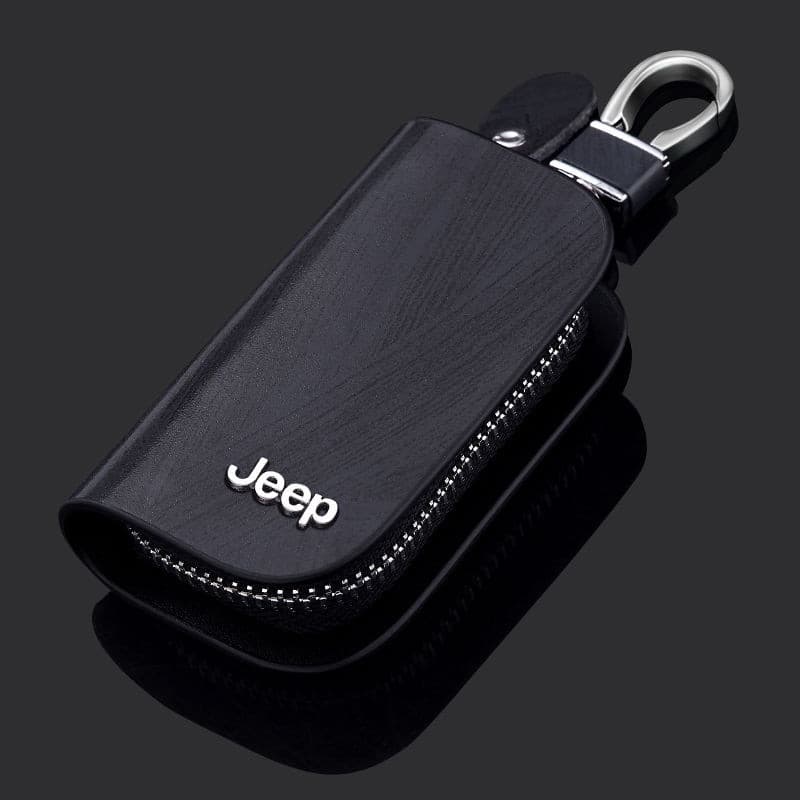 Capa para Chave de Carro Jeep, Porta-Chaves Wrangler Compass Gladiator, Suporte de Chave em Couro, Bolsa para Controle R