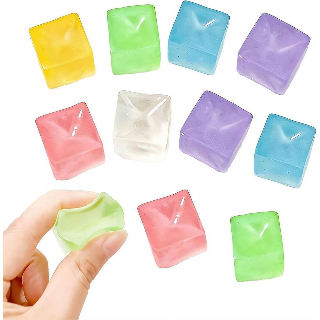 10 Bolas Anti-estresse, Brinquedos Sensoriais em Forma de Cubo de Gelo, Bolas de Apertar para Alívio da Ansiedade e do E