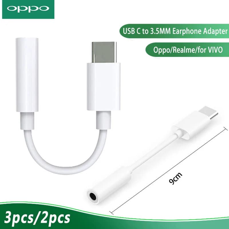 Adaptador USB Tipo C para Conector de Fone de Ouvido 3.5 MM para USB C Adaptador Reno 8 6 Cabo de Áudio Aux para Vivo Re