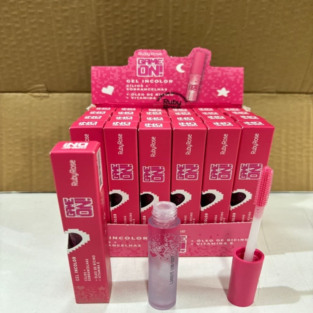 KIT C/24 PCS Gel Incolor Cílios e Sobrancelhas - GAME ON Ruby Rose hb509