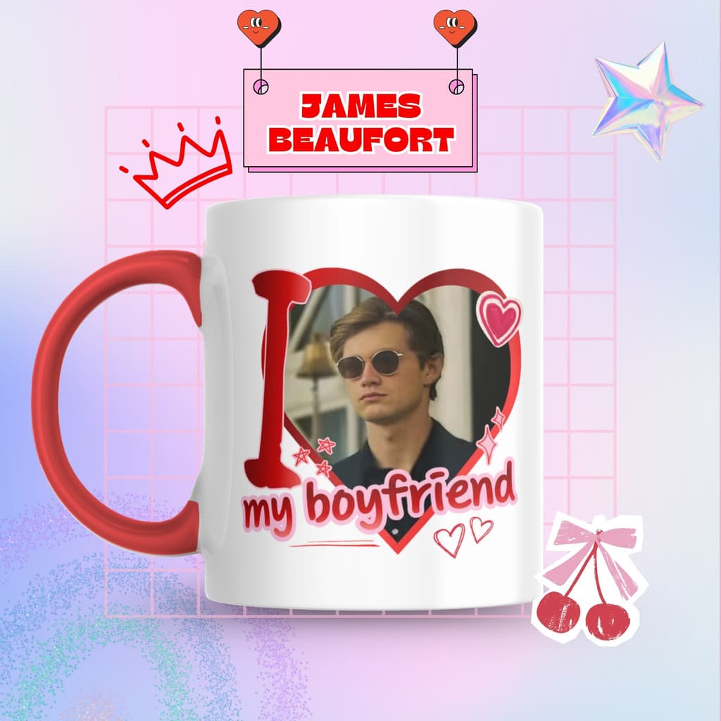 Caneca Xicara Porcelana 325ml James Beaufort Maxton Hall Personalizada Presente Decoração Casa