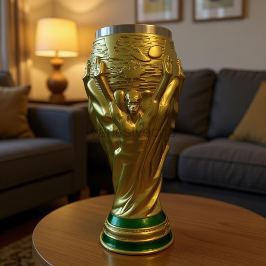 Caneca De Cerveja De Resina Dourada Em Forma De Troféu Da Copa Do Mundo Aço Inoxidável-11 * 23cm