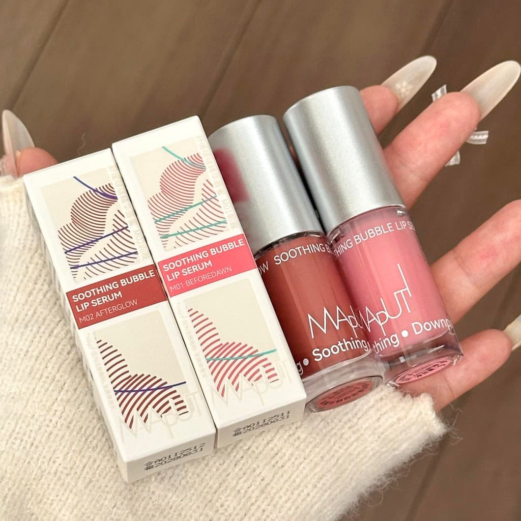 Maputi maputi brilho labial hidratante hidratante cor Nude brilho de água brilho labial calmante firmador essência labia